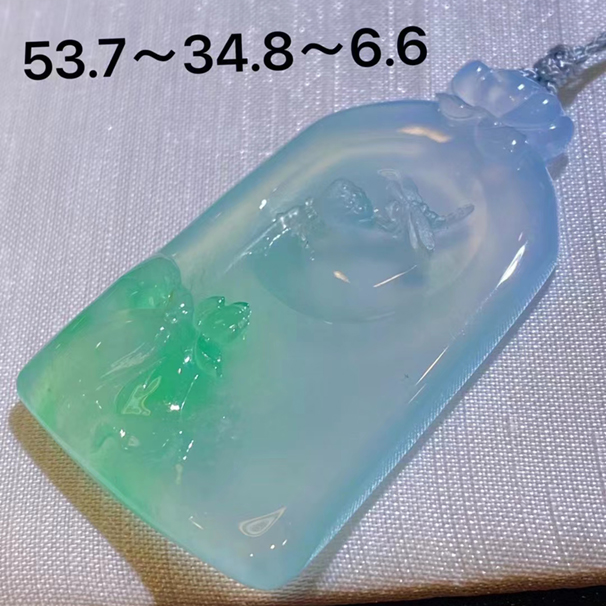 高級(jí)翡翠掛件一品清廉 這個(gè)真的自戴送人都合適[強(qiáng)] 冰色佳，膠感足，五位數(shù)