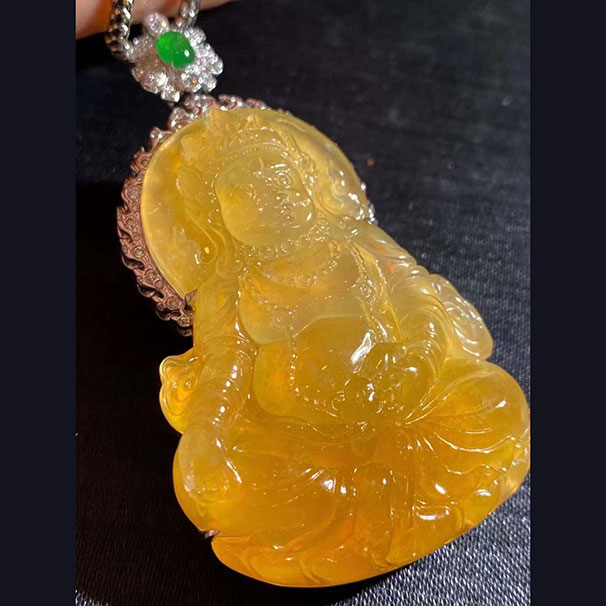 翡翠黃翡黃財神 價格不貴，喜詢