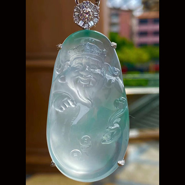 財(cái)神爺 種老通透，底子很細(xì)膩，水頭非常好 財(cái)神爺笑口常開(kāi)，好彩自然來(lái)哦