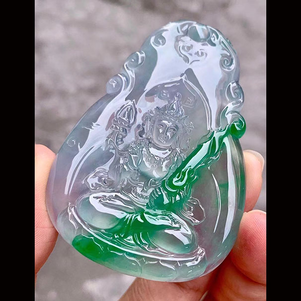 虛空藏菩薩 飄陽綠，種老通透，雕工好意境十足，喜詢~