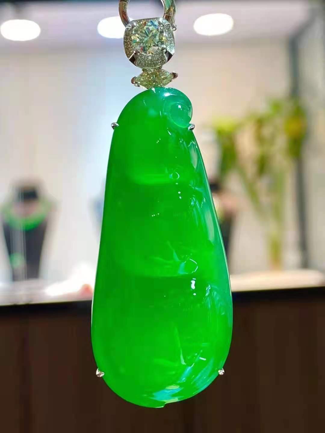滿綠翡翠福豆，木那料，滿滿的果凍感，種水色💯