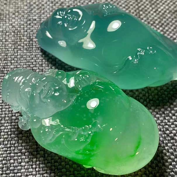 翡翠 財神➕逍遙佛 肉嘟嘟肥沃沃收藏 無可挑剔高品質(zhì)