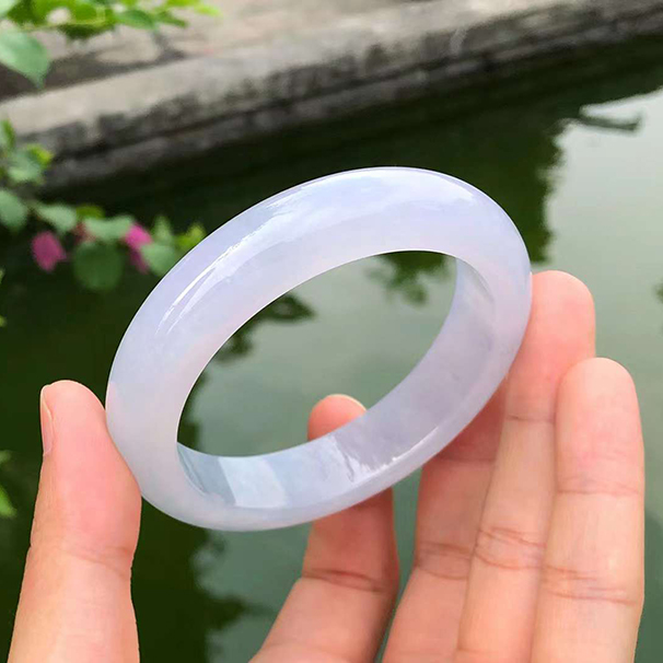冰種紫羅蘭正圈翡翠手鐲