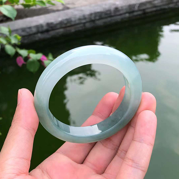 冰種芙蓉綠正圈翡翠手鐲