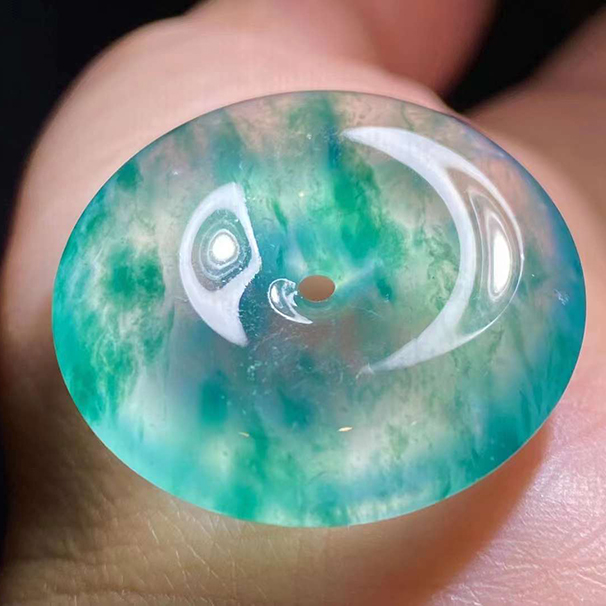 高冰藍(lán)綠花平安扣