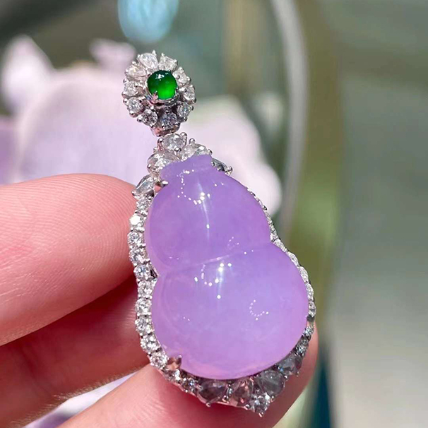 高冰種紫羅蘭葫蘆吊墜