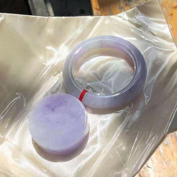 冰紫正圈翡翠手鐲