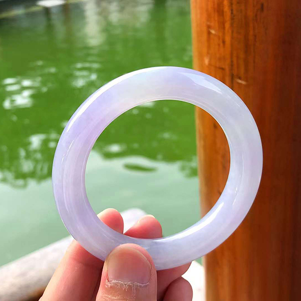 冰紫圓條翡翠手鐲