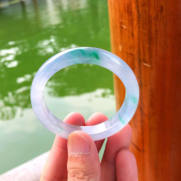 冰種春彩正圈翡翠手鐲