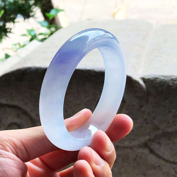 高冰種紫羅蘭正圈翡翠手鐲